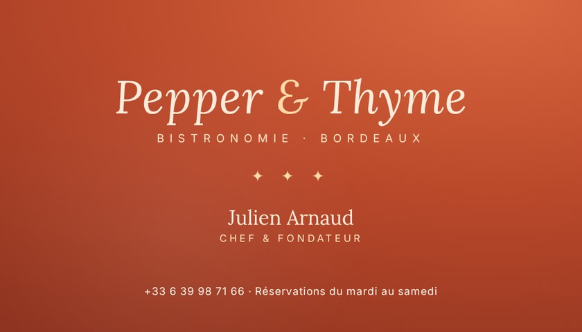 Carte de visite d'un restaurant (exemple)
