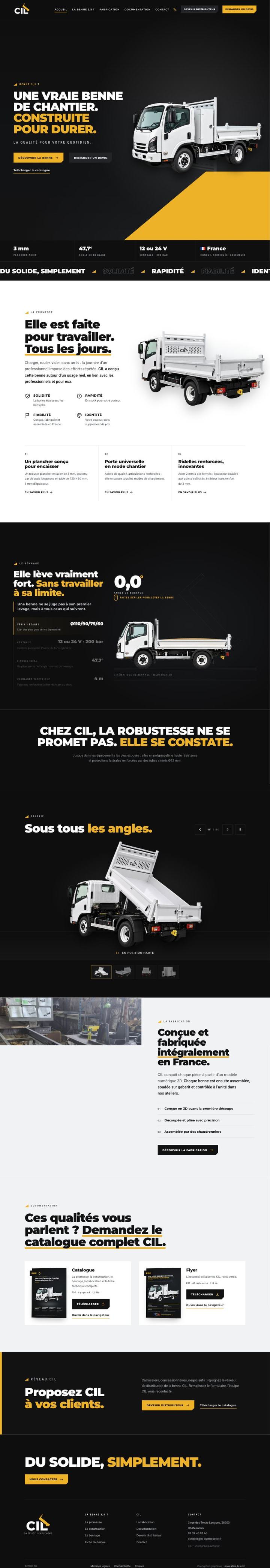 Site de la marque CIL, page d'accueil complète
