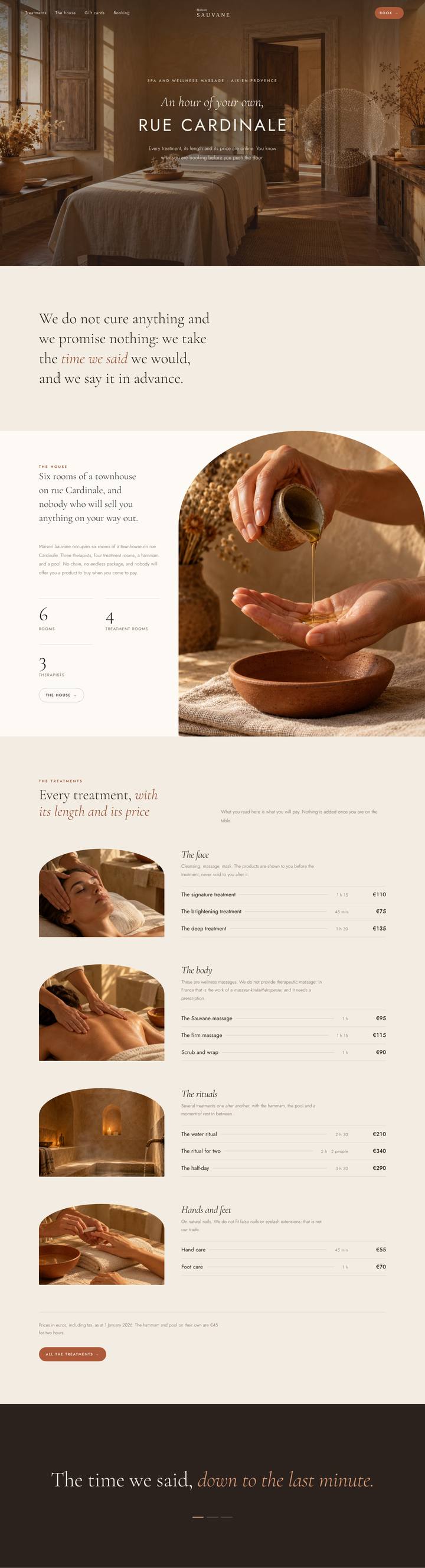 Theme for spas, beauty and hair salons, on a computer: full home page
